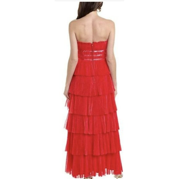 NWT Anthropologie Hutch Evie Strapless Tiered Maxi Dress Size 10 - Picture 3 of 9
